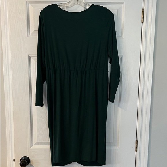 BloomChic Elegant Dark Green Long Sleeve Dress - Picture 3 of 3